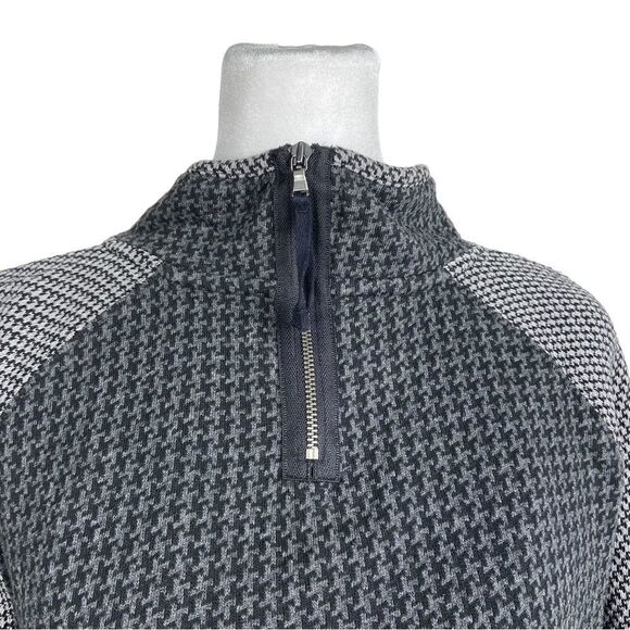 LOU & GREY Women’s Quarter Zipper Jacket Black and Grey Houndstooth Size Small - Picture 5 of 8